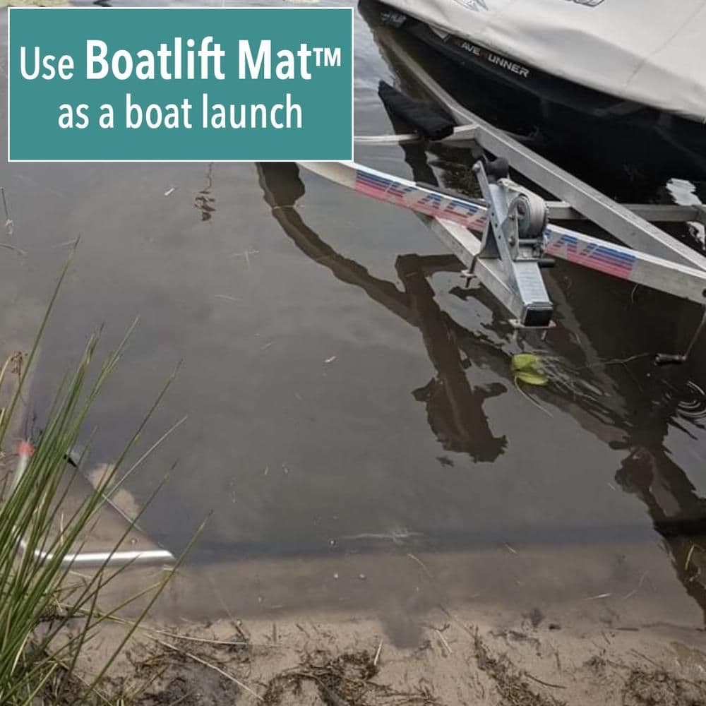 Boatlift Mats help launch boats in deep mucky waters