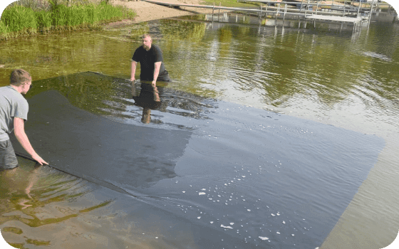 LakeMat benefits over raking weeds in lake
