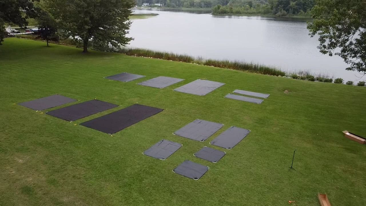 arial view of size of lakemats on lakefront